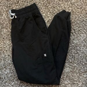 Figs Women’s Black High Waisted Uman Relaxed Jogger Scrub Pants XS Extra Small